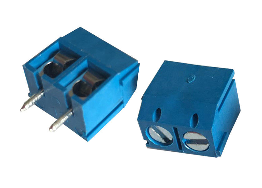 5.00mm Pitch 02p Female Straight PCB Connector Blue Terminal Block Connector