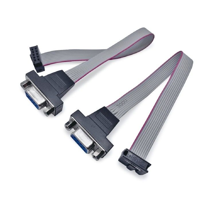 D-sub DB9 to FC-10p 2.54mm Flat Ribbon Cable Male Female to 10 26 Pin IDC Connector Wire