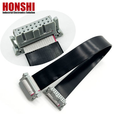16 Pin IDC Flat PVC Ribbon Cable With 2.54mm Pitch Connector Customized Length