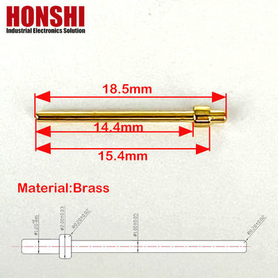 Connector Machined Pins 2.0x18.5mm Gold Plated Terminal Pin Brass Contact Point Pin
