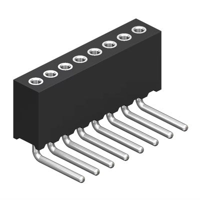1.27mm Machined Female Header H4.1 Round Single Row Right Angle Pin Header Female