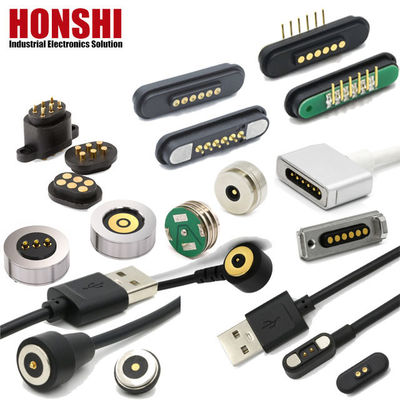 High Current Magnetic Pogo Pin Connector 1A 2A 3A 5A 10A Spring Loaded