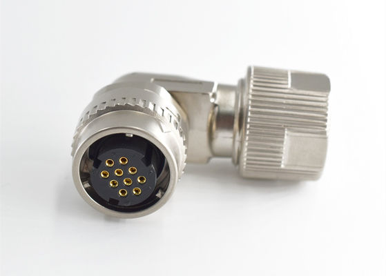 Right Angle Solder Wire Plug Circular Wire Connector 10 Pin For Servo Brake Cable